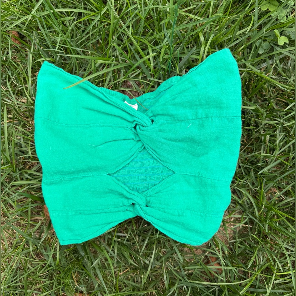 Rat & Boa Emerald Green Twist Front Crop Top